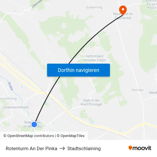Rotenturm An Der Pinka to Stadtschlaining map