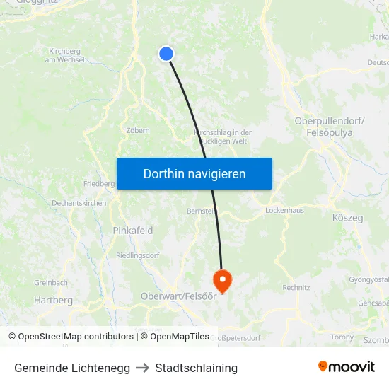 Gemeinde Lichtenegg to Stadtschlaining map