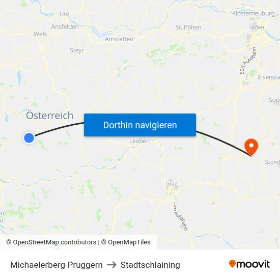 Michaelerberg-Pruggern to Stadtschlaining map