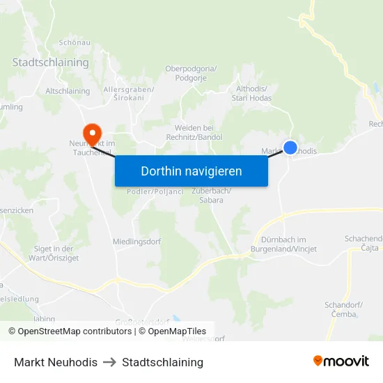 Markt Neuhodis to Stadtschlaining map