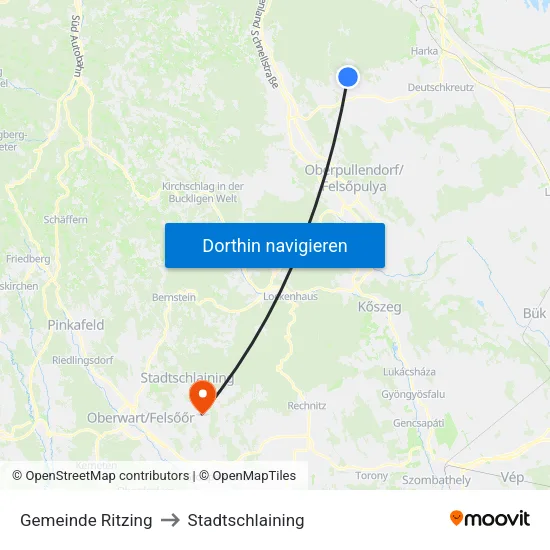 Gemeinde Ritzing to Stadtschlaining map