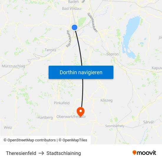 Theresienfeld to Stadtschlaining map