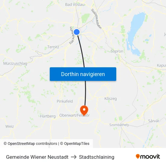 Gemeinde Wiener Neustadt to Stadtschlaining map