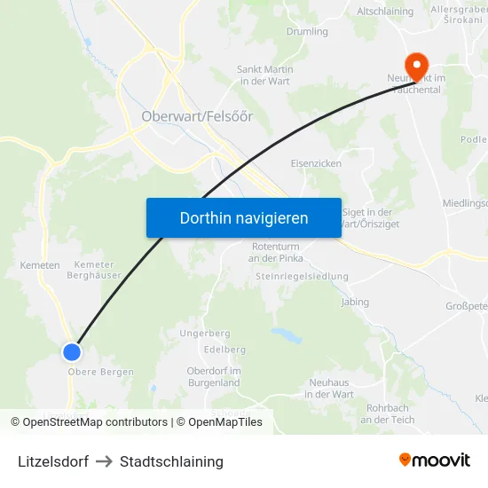 Litzelsdorf to Stadtschlaining map