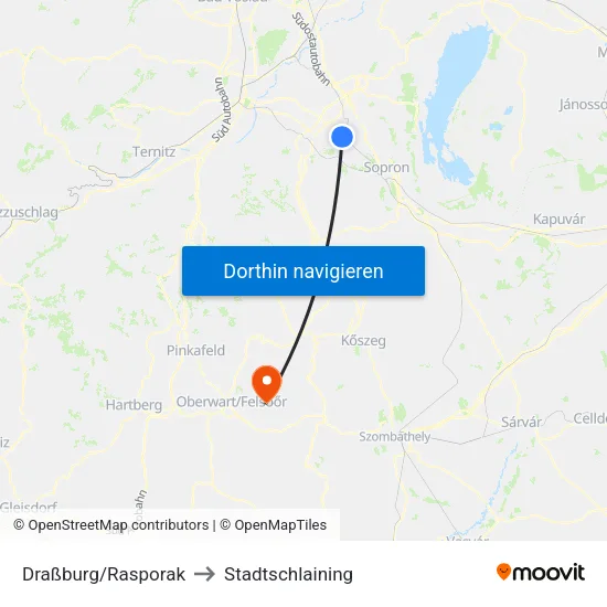 Draßburg/Rasporak to Stadtschlaining map