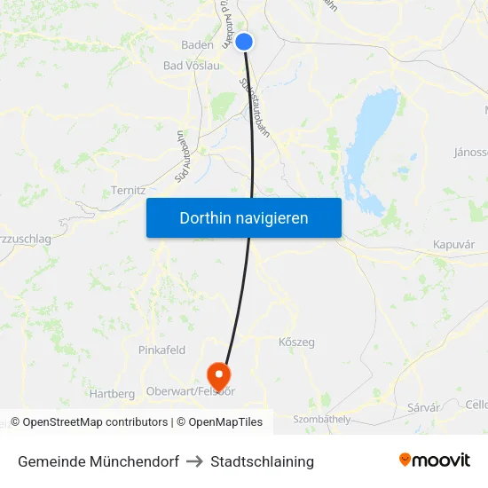 Gemeinde Münchendorf to Stadtschlaining map