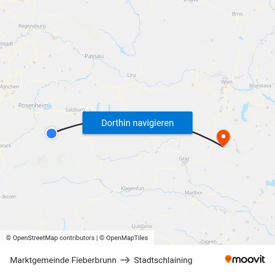 Marktgemeinde Fieberbrunn to Stadtschlaining map