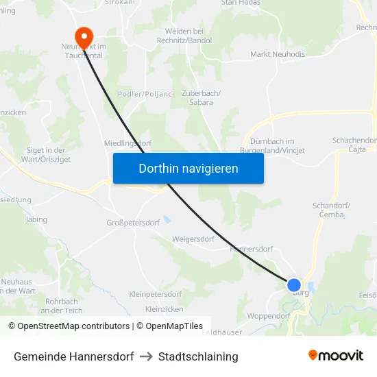 Gemeinde Hannersdorf to Stadtschlaining map