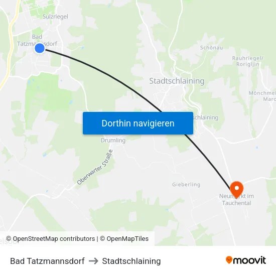 Bad Tatzmannsdorf to Stadtschlaining map