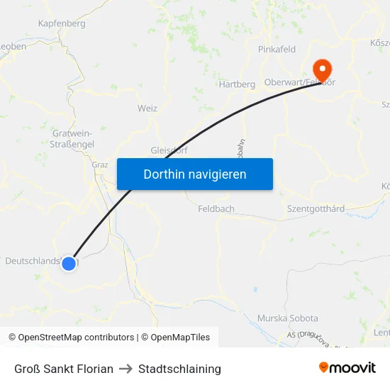 Groß Sankt Florian to Stadtschlaining map