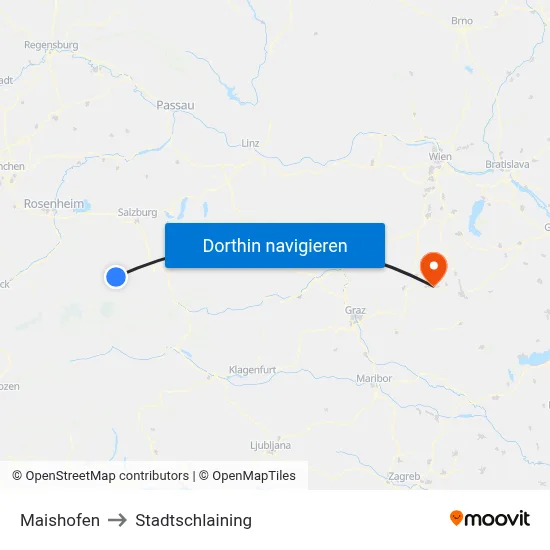 Maishofen to Stadtschlaining map