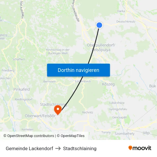Gemeinde Lackendorf to Stadtschlaining map
