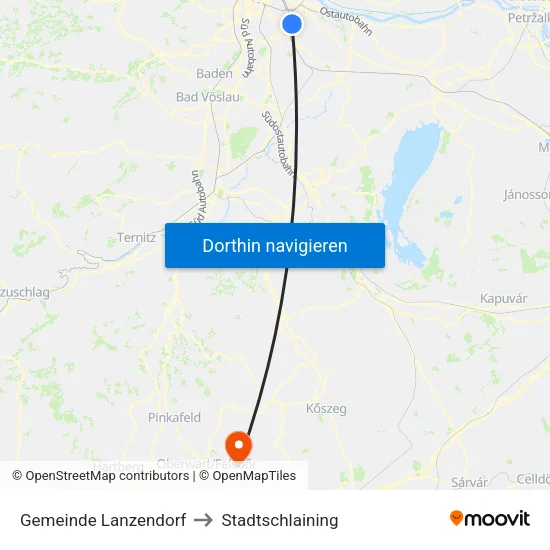 Gemeinde Lanzendorf to Stadtschlaining map