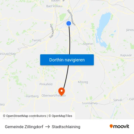 Gemeinde Zillingdorf to Stadtschlaining map