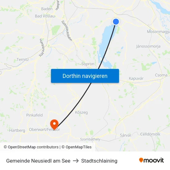 Gemeinde Neusiedl am See to Stadtschlaining map