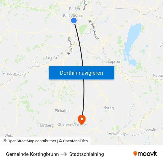 Gemeinde Kottingbrunn to Stadtschlaining map