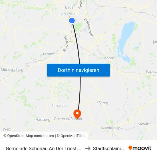 Gemeinde Schönau An Der Triesting to Stadtschlaining map