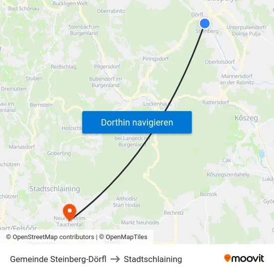 Gemeinde Steinberg-Dörfl to Stadtschlaining map