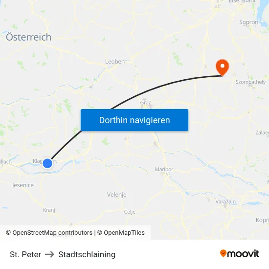 St. Peter to Stadtschlaining map