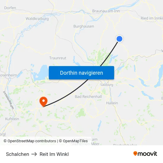 Schalchen to Reit Im Winkl map