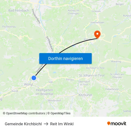 Gemeinde Kirchbichl to Reit Im Winkl map