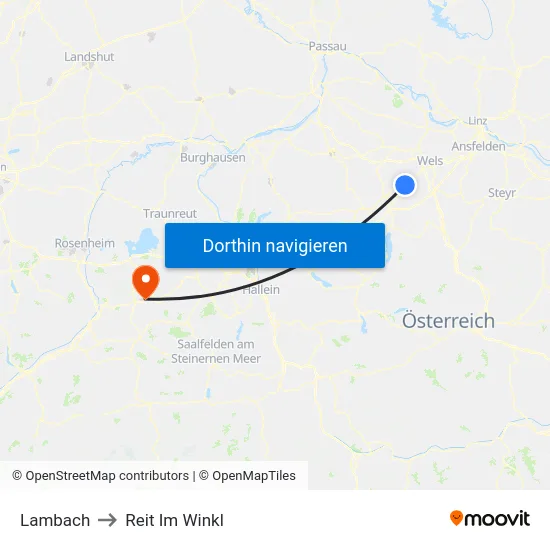 Lambach to Reit Im Winkl map