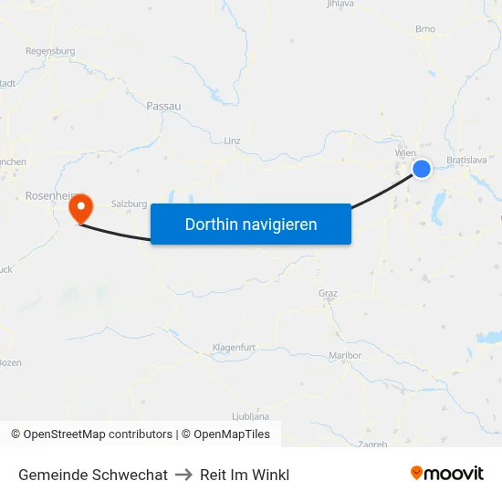 Gemeinde Schwechat to Reit Im Winkl map