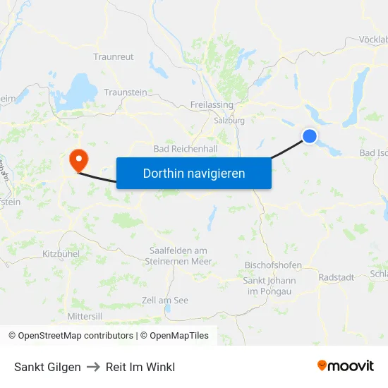 Sankt Gilgen to Reit Im Winkl map