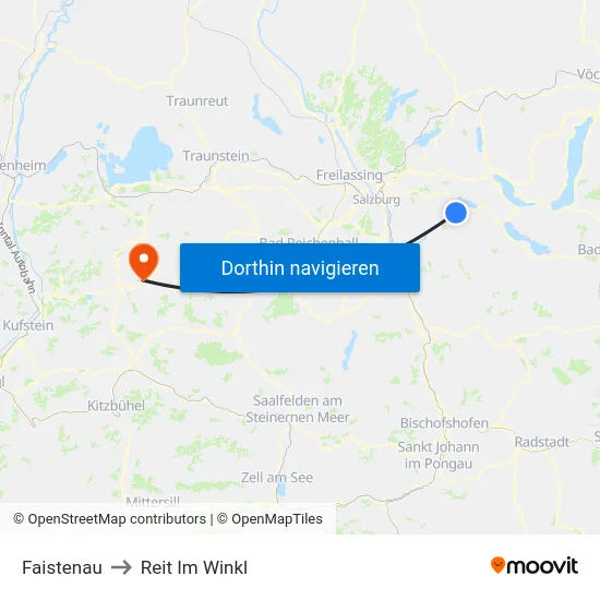 Faistenau to Reit Im Winkl map