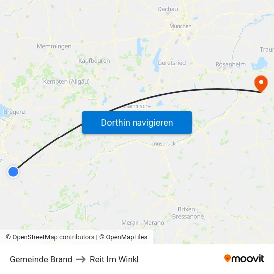 Gemeinde Brand to Reit Im Winkl map