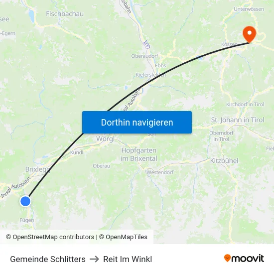Gemeinde Schlitters to Reit Im Winkl map