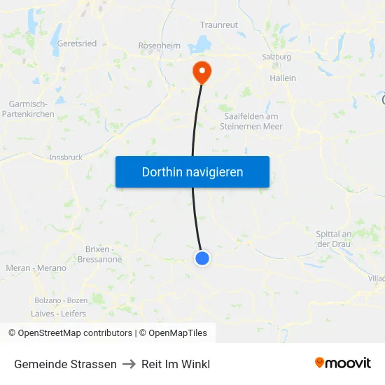 Gemeinde Strassen to Reit Im Winkl map