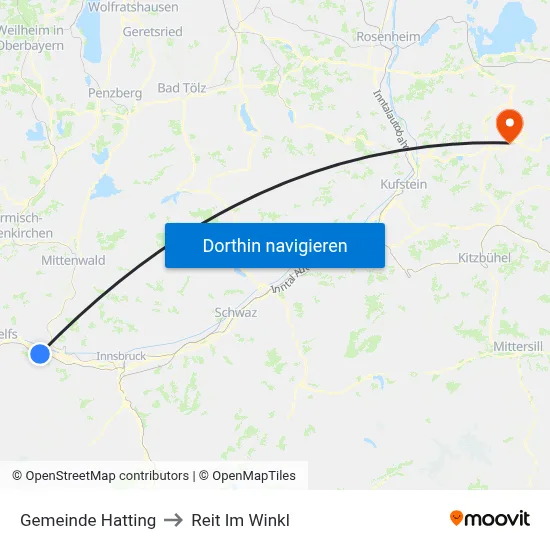 Gemeinde Hatting to Reit Im Winkl map