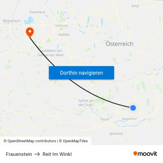 Frauenstein to Reit Im Winkl map