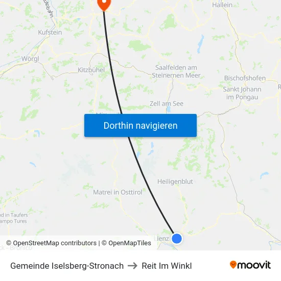 Gemeinde Iselsberg-Stronach to Reit Im Winkl map