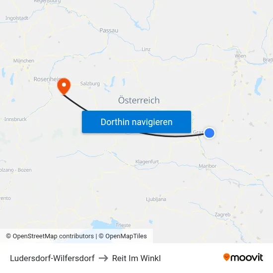 Ludersdorf-Wilfersdorf to Reit Im Winkl map