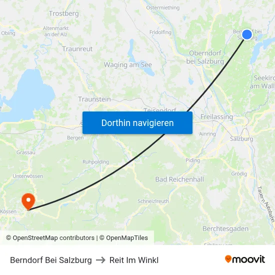Berndorf Bei Salzburg to Reit Im Winkl map