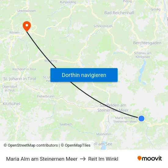Maria Alm am Steinernen Meer to Reit Im Winkl map