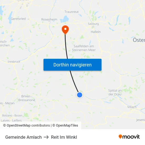 Gemeinde Amlach to Reit Im Winkl map