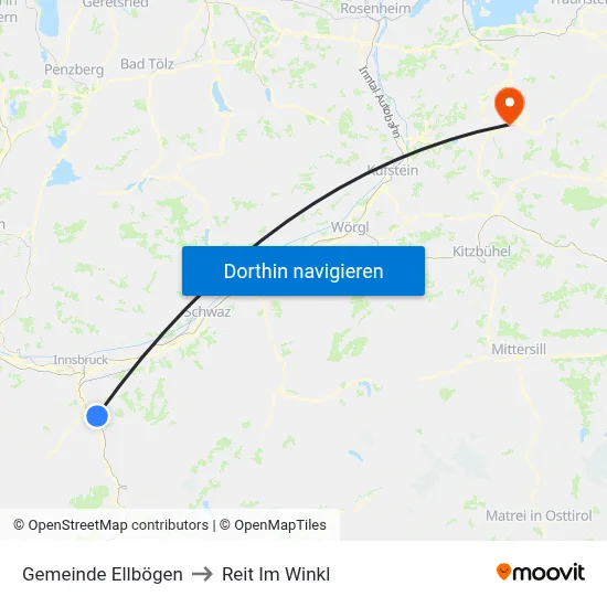 Gemeinde Ellbögen to Reit Im Winkl map