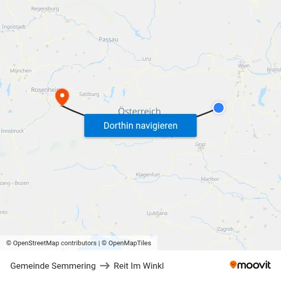 Gemeinde Semmering to Reit Im Winkl map