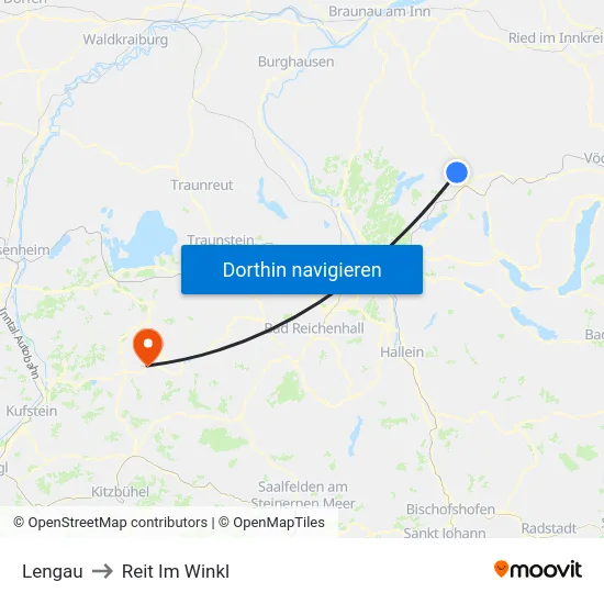 Lengau to Reit Im Winkl map