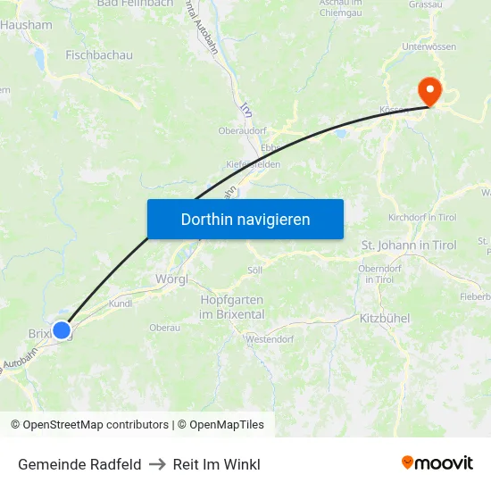 Gemeinde Radfeld to Reit Im Winkl map