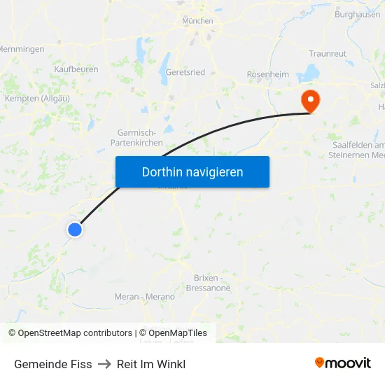 Gemeinde Fiss to Reit Im Winkl map