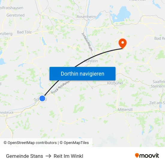 Gemeinde Stans to Reit Im Winkl map