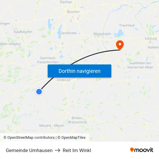 Gemeinde Umhausen to Reit Im Winkl map