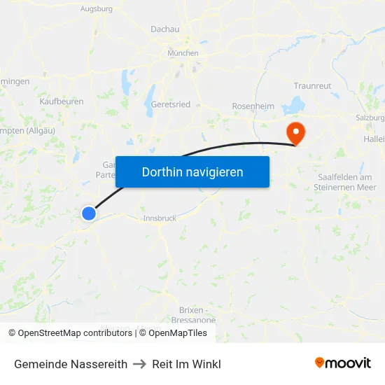 Gemeinde Nassereith to Reit Im Winkl map