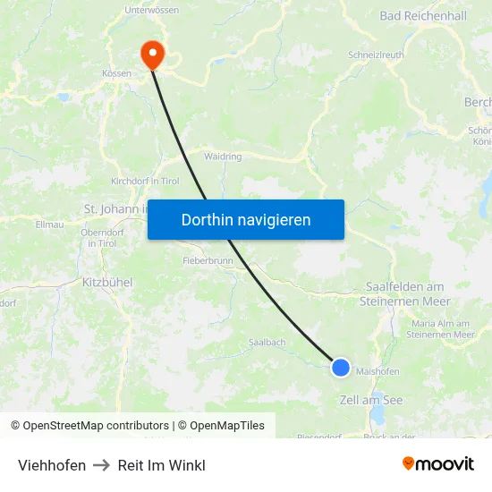 Viehhofen to Reit Im Winkl map