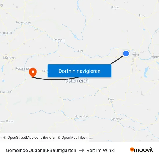 Gemeinde Judenau-Baumgarten to Reit Im Winkl map