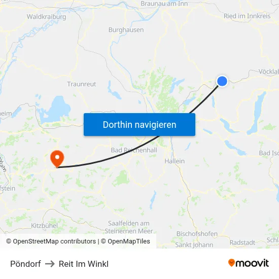 Pöndorf to Reit Im Winkl map